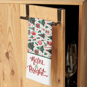 Paño De Cocina Árbol de Navidad, regalos, caramelos