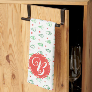 Paño De Cocina árbol de Navidad rojo y verde