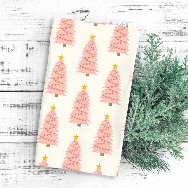 Paño De Cocina Árbol de Navidad rosa Rubor moderno en vacaciones  (Subido por el creador)