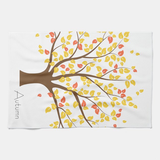 Paño De Cocina Árbol de oro de otoño (Horizontal)