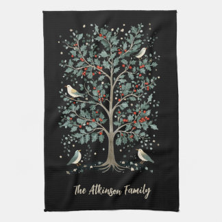 Paño De Cocina Árbol de Pájaro de Artes y Manualidades de Navidad