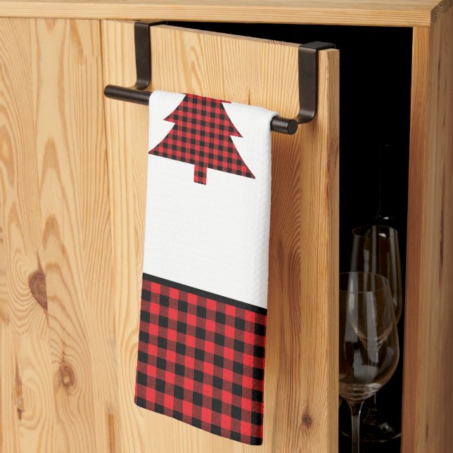 Paño De Cocina Árbol de Plaid de Búfalo (Pliegue de tercios)
