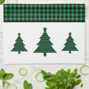 Paño De Cocina Árbol de Plaid de Búfalo