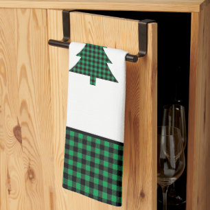 Paño De Cocina Árbol de Plaid de Búfalo