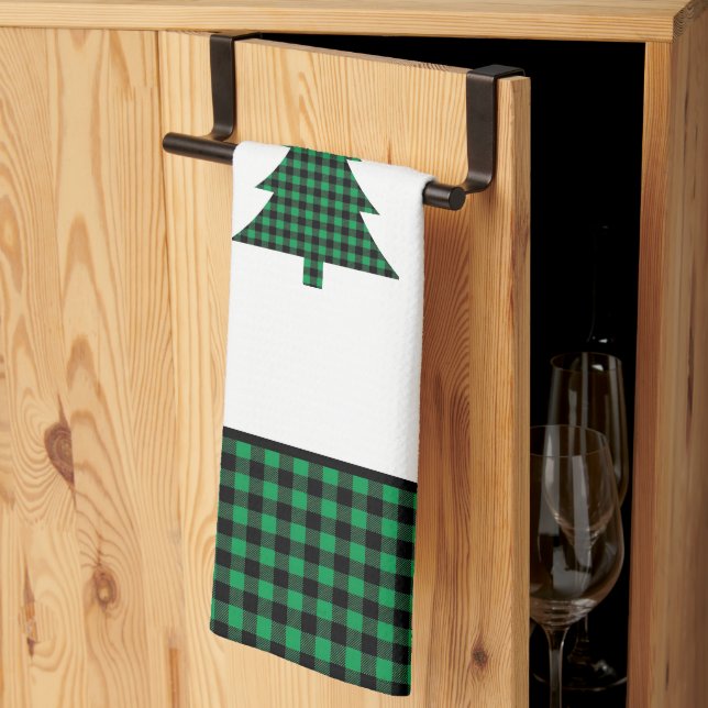 Paño De Cocina Árbol de Plaid de Búfalo (Pliegue de tercios)