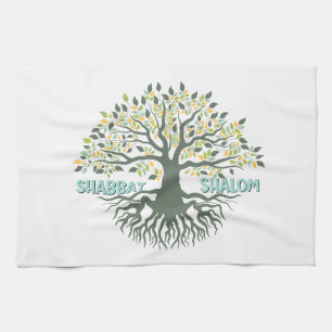 Paño De Cocina Árbol de Shabbat Shalom Ez Hachaim Judío