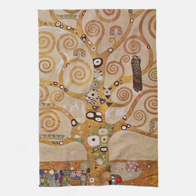 Paño De Cocina Árbol de vida de Gustav Klimt, Art Nouveau estiliz (Vertical)