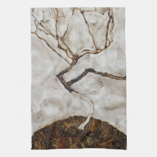 Paño De Cocina Árbol pequeño a finales de otoño por Egon Schiele
