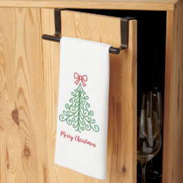 Paño De Cocina Árbol simple con Navidades modernos y bajos