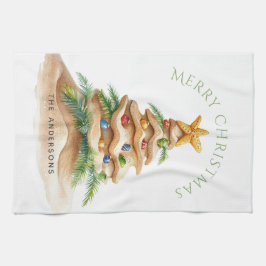Paño De Cocina Árbol tropical de Navidad personalizado