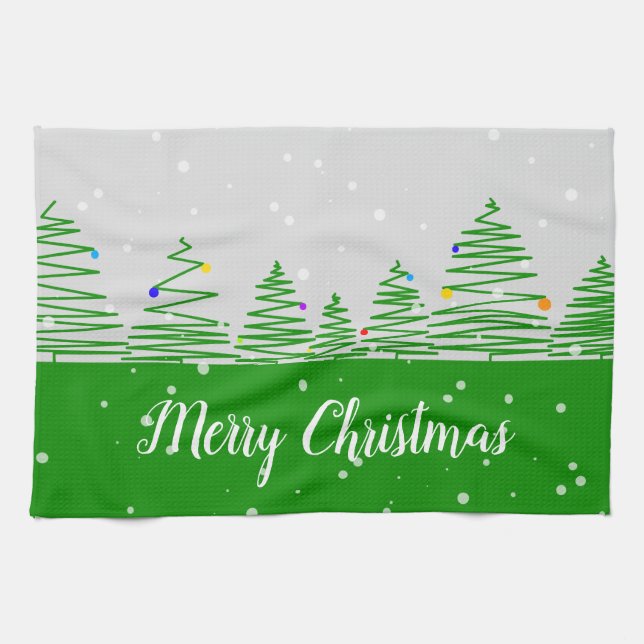 Paño De Cocina Árboles de Navidad (Horizontal)