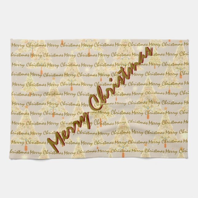 Paño De Cocina Árboles de Navidad de lujo modernos de Navidad (Horizontal)