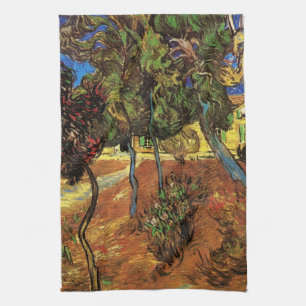 Paño De Cocina Árboles de Van Gogh en el jardín, Hospital de Sain