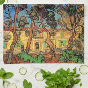 Paño De Cocina Árboles de Van Gogh en el jardín, Hospital de Sain