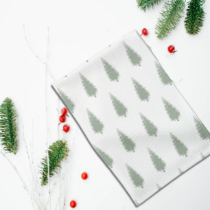 Paño De Cocina Árboles del bosque Navidad