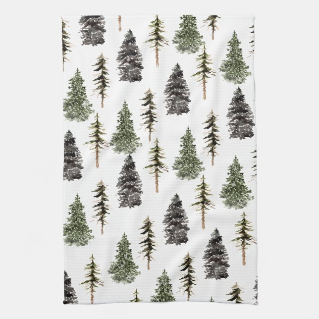 Paño De Cocina Árboles frutales nevados de invierno (Vertical)