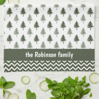 Paño De Cocina Árboles minimalistas modernos Nombre de familia Na