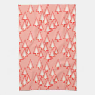 Paño De Cocina Árboles modernos de Navidad metálicos - naranja de