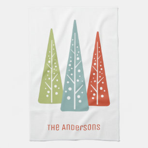 Paño De Cocina Árboles navideños modernos de medio siglo person