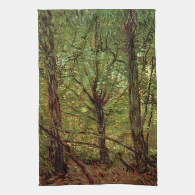 Paño De Cocina Árboles y subcrecimiento por Vincent van Gogh (Vertical)