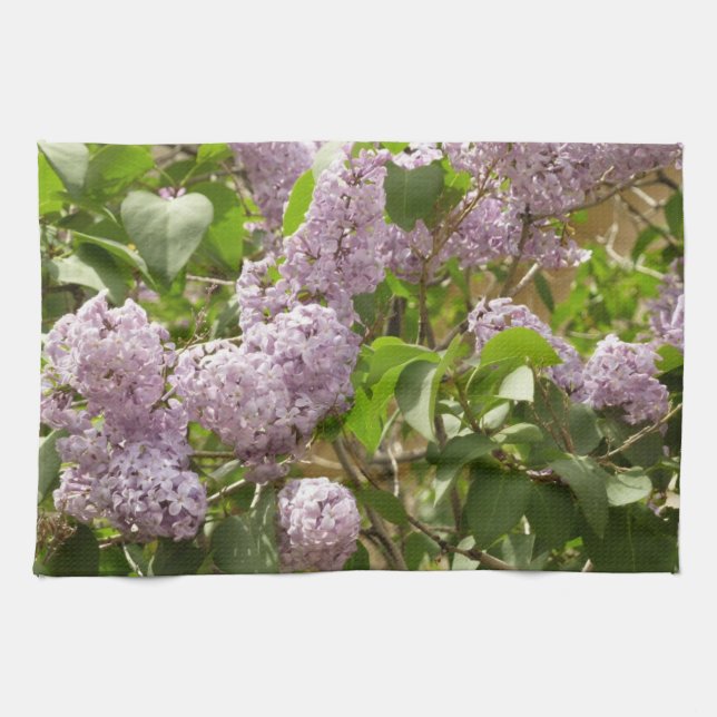 Paño De Cocina Arbusto de lilas Flores moradas hermosas de primav (Horizontal)
