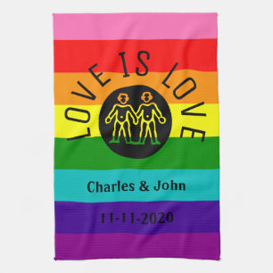 Paño De Cocina Arco iris lesbiano del orgullo gay LGBT de la