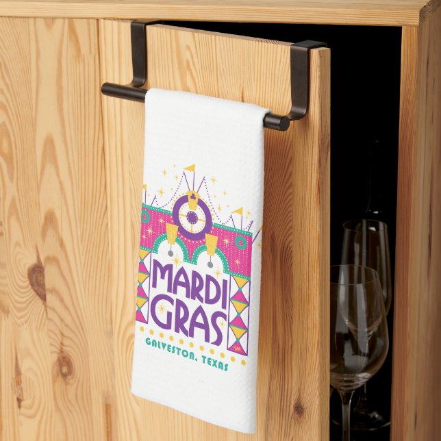 Paño De Cocina Arco Mardi Gras, Galveston, Texas (Pliegue de tercios)