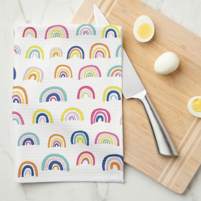 Paño De Cocina Arcoiris blanco múltiple (Doblado Cuarto)