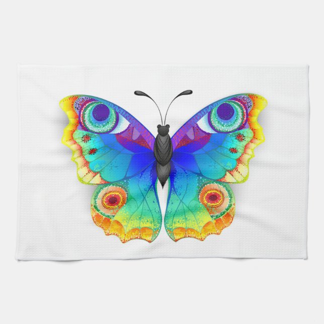Paño De Cocina Arcoiris mariposa Peacock Eye (Horizontal)