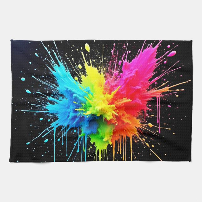 Paño De Cocina Arcoiris Splash Powder Art (Horizontal)