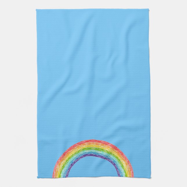 Paño De Cocina Arcoiris y cielo azul (Vertical)