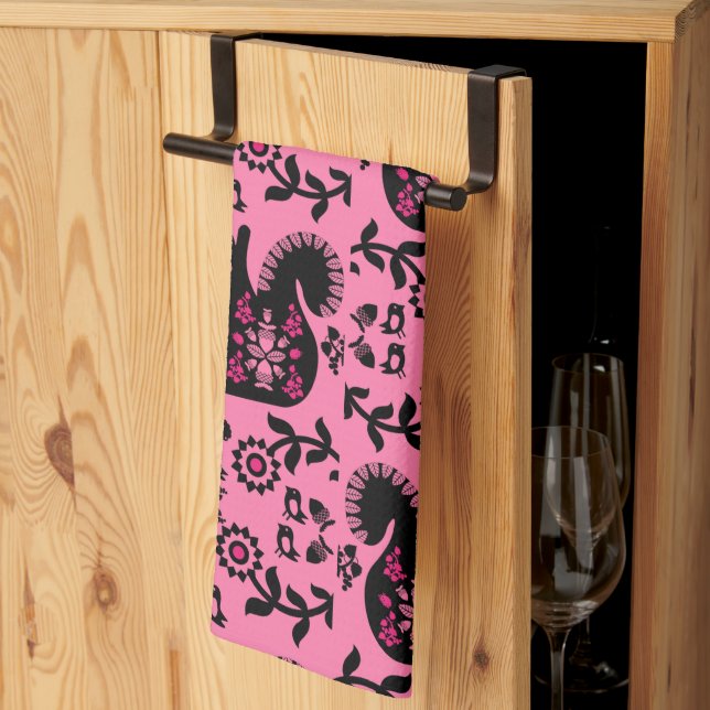 Paño De Cocina Ardilla Escandinavia Nórdica Arte Popular (Pliegue de tercios)