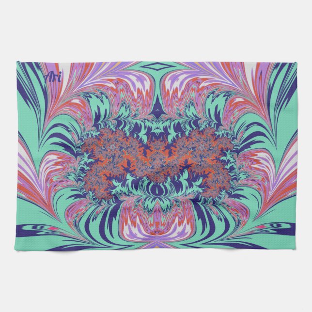 Paño De Cocina ARI ~ Blue Green Red Purple ~ 3D ~ (Horizontal)