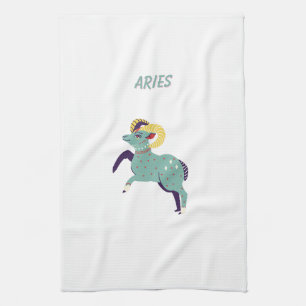Paño De Cocina Aries rosa, impresión de signo zodiacal, signo est