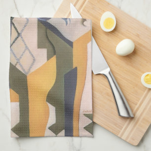 Paño De Cocina Arlequín en una mesa de Juan Gris, Cubismo vintage