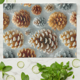 Paño De Cocina Armonía de las pineconas de invierno