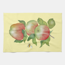Paño De Cocina Armonía dulce: manzanas acuarelas y una abeja