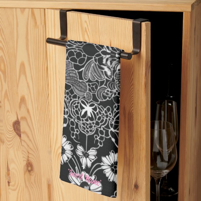 Paño De Cocina Armonía floral de encaje (Pliegue de tercios)