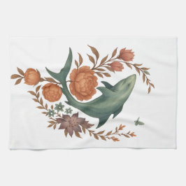 Paño De Cocina Armonía floral del tiburón - Arte de la naturaleza