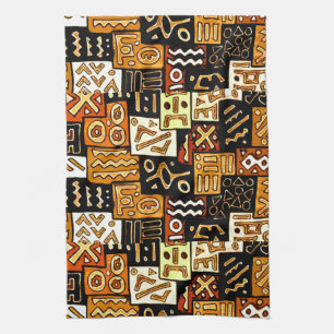 Paño De Cocina Armonía tribal: Motif geométrico africano