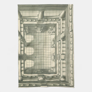 Paño De Cocina Arquitectura antigua, Perspectiva del patio del at