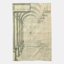 Paño De Cocina Arquitectura de época, perspectiva de columnas de