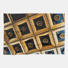 Paño De Cocina Arquitectura negra y dorada