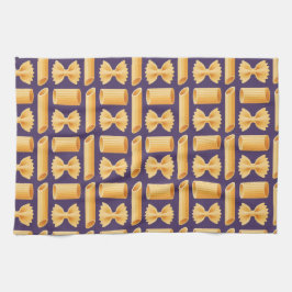 Paño De Cocina Array of various pasta shapes on a purple