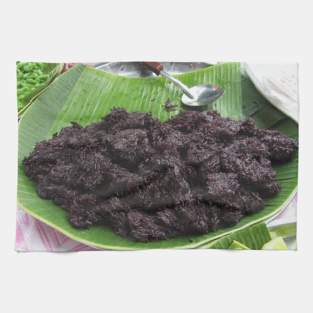 Paño De Cocina Arroz pegajoso negro lao tailandés [presa Khao Nia (Horizontal)