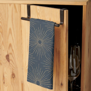 Paño De Cocina Art Deco Alabere   Estrella Explosiva Azul Mediano
