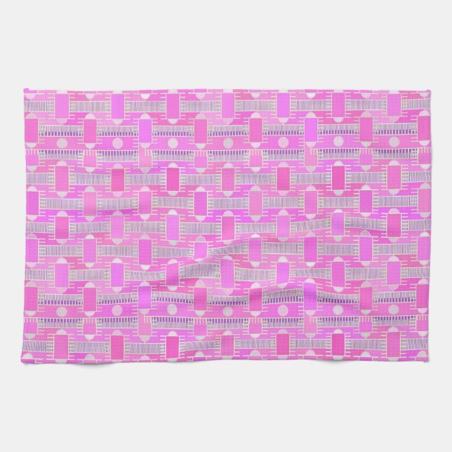 Paño De Cocina Art Deco chic industrial - rosa, malva (Horizontal)