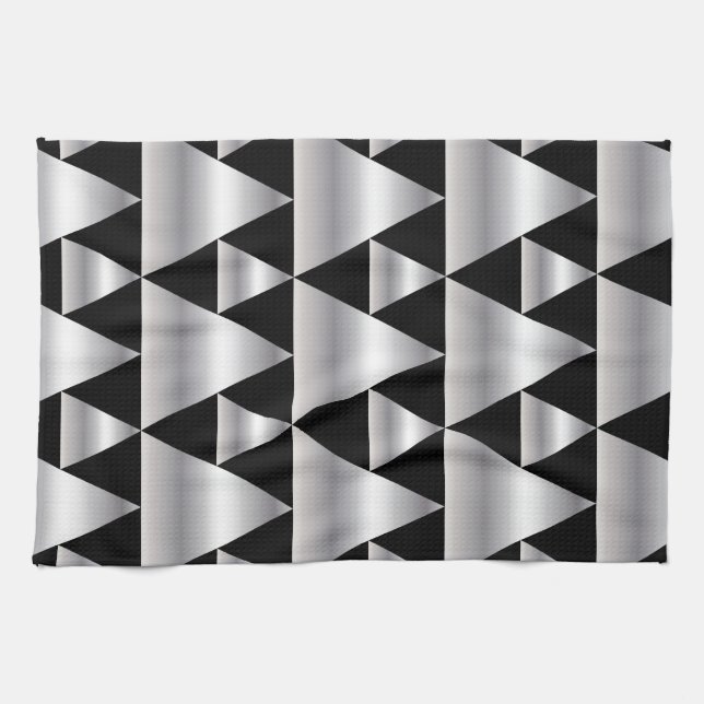 Paño De Cocina Art déco, modelo, plata, negro, elegante, (Horizontal)