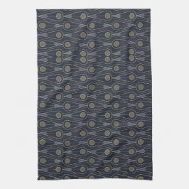 Paño De Cocina Art Deco pattern with geometric shapes in gold