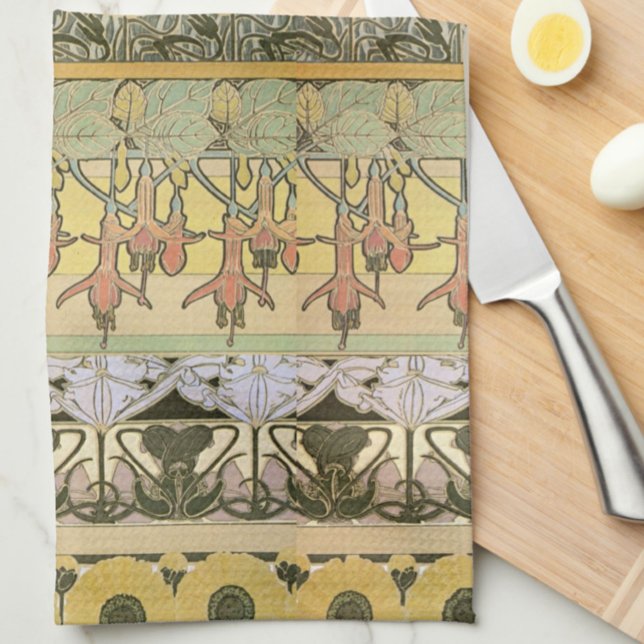 Paño De Cocina Art nouveau alphonse・fuschia girasol flora (Subido por el creador)